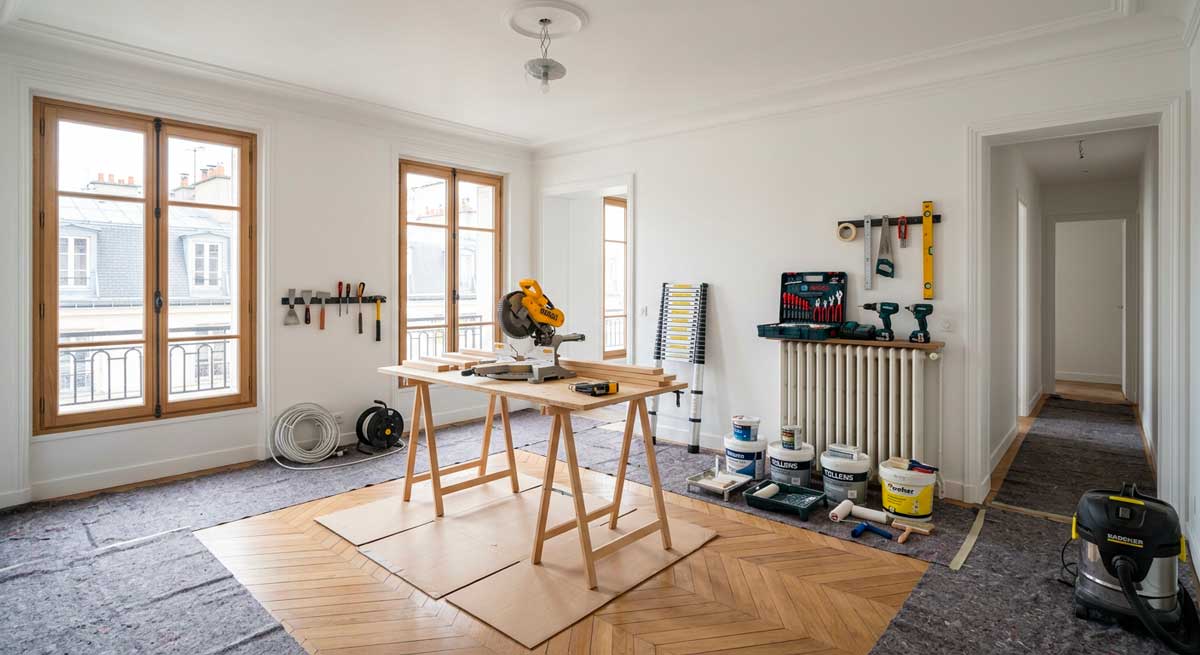 Salon appartement ancien Bordeaux
